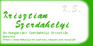 krisztian szerdahelyi business card